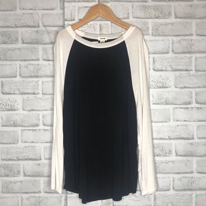 NWT Black and White Garage Long Sleeve Top